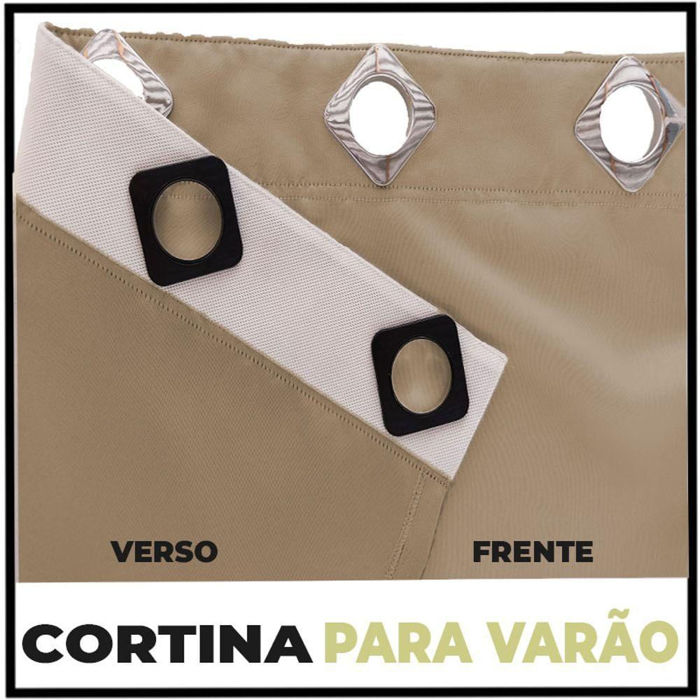 Cortina Sala E Quarto 7,50x2,40 Tecido Blackout Ana Bege