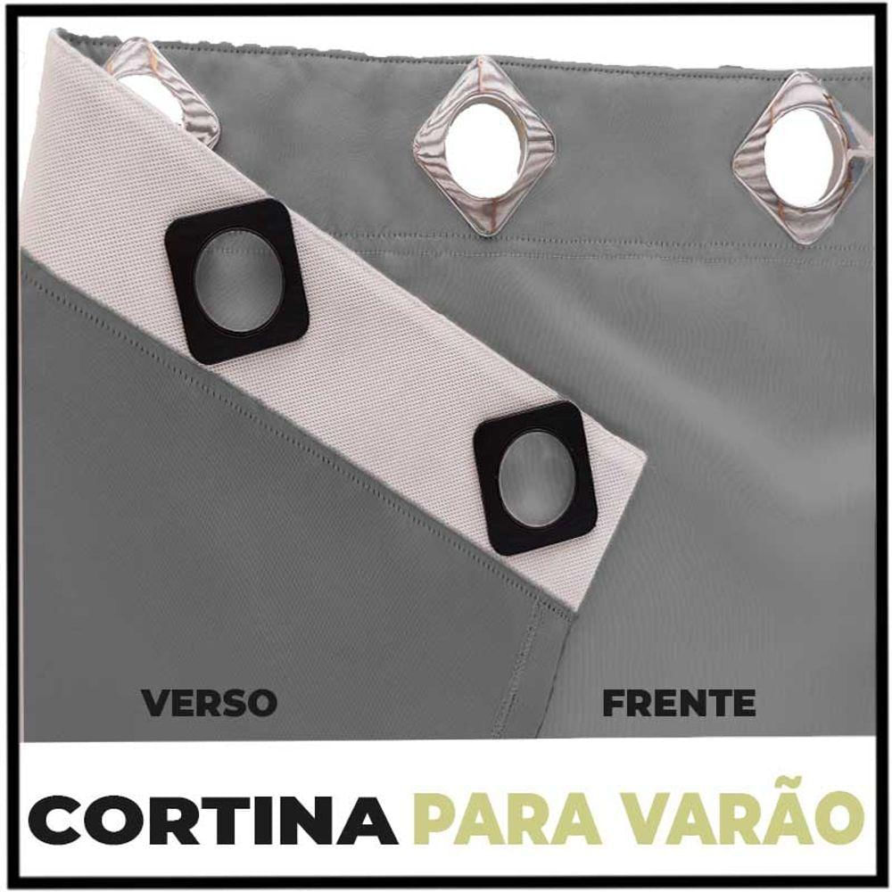 Cortina Sala E Quarto 6,50x2,70 Tecido Blackout Ana Cinza