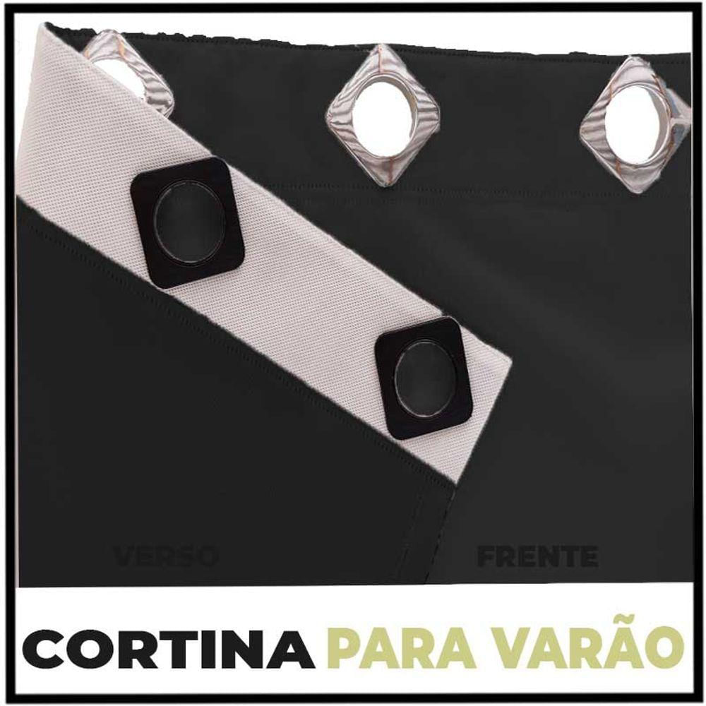 Cortina Sala E Quarto 5,50x2,90 Tecido Blackout Ana Preto