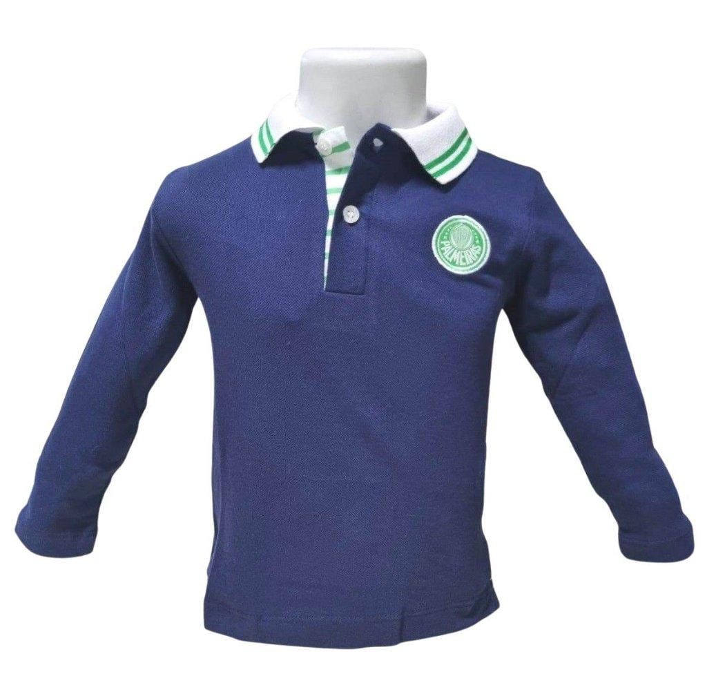 Camisa Polo Infantil Palmeiras Manga Longa Oficial