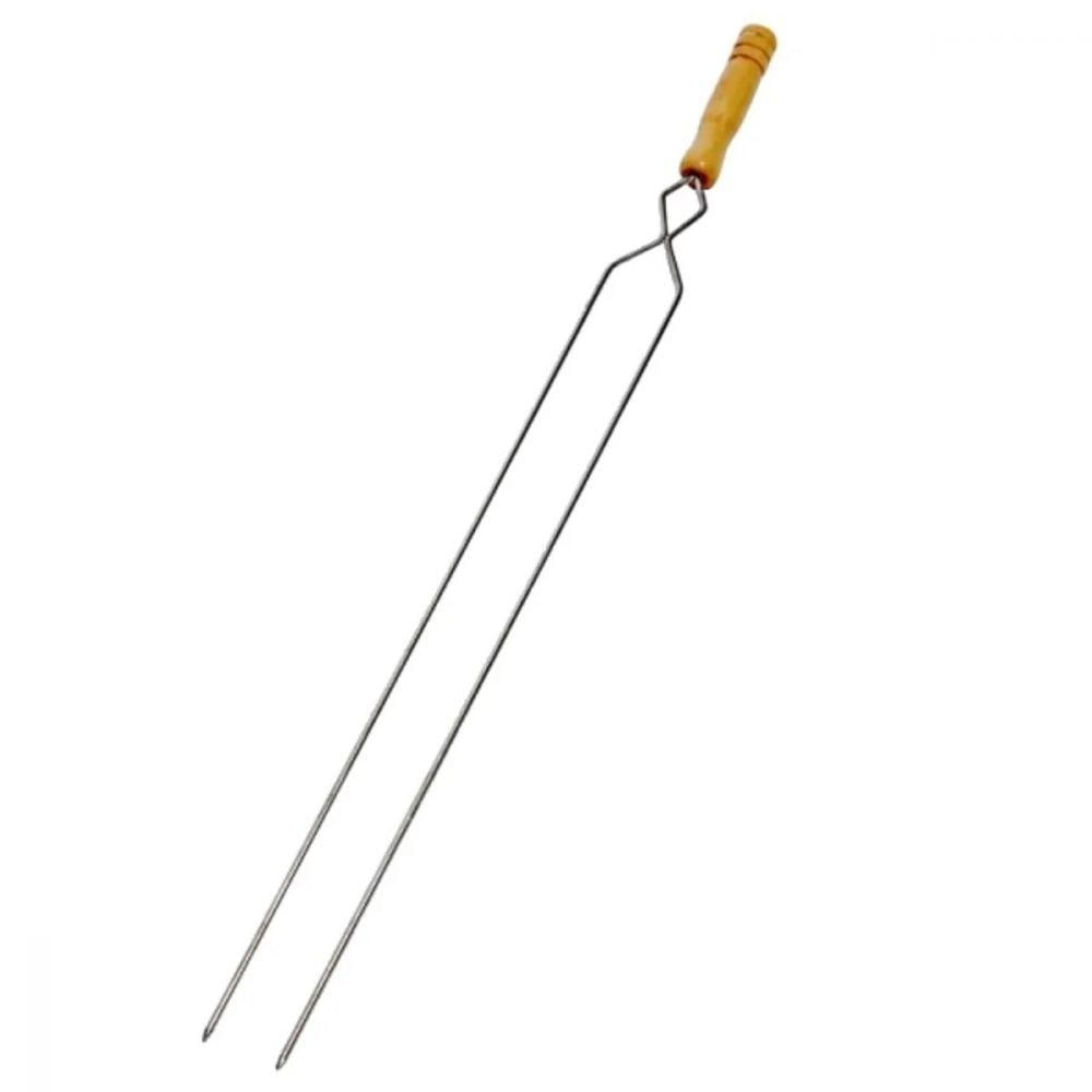 Espeto Duplo para Carne de Churrasco 55cm