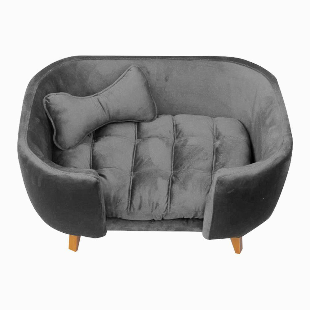 Poltrona Cama Pet Hannah - Suede Cinza