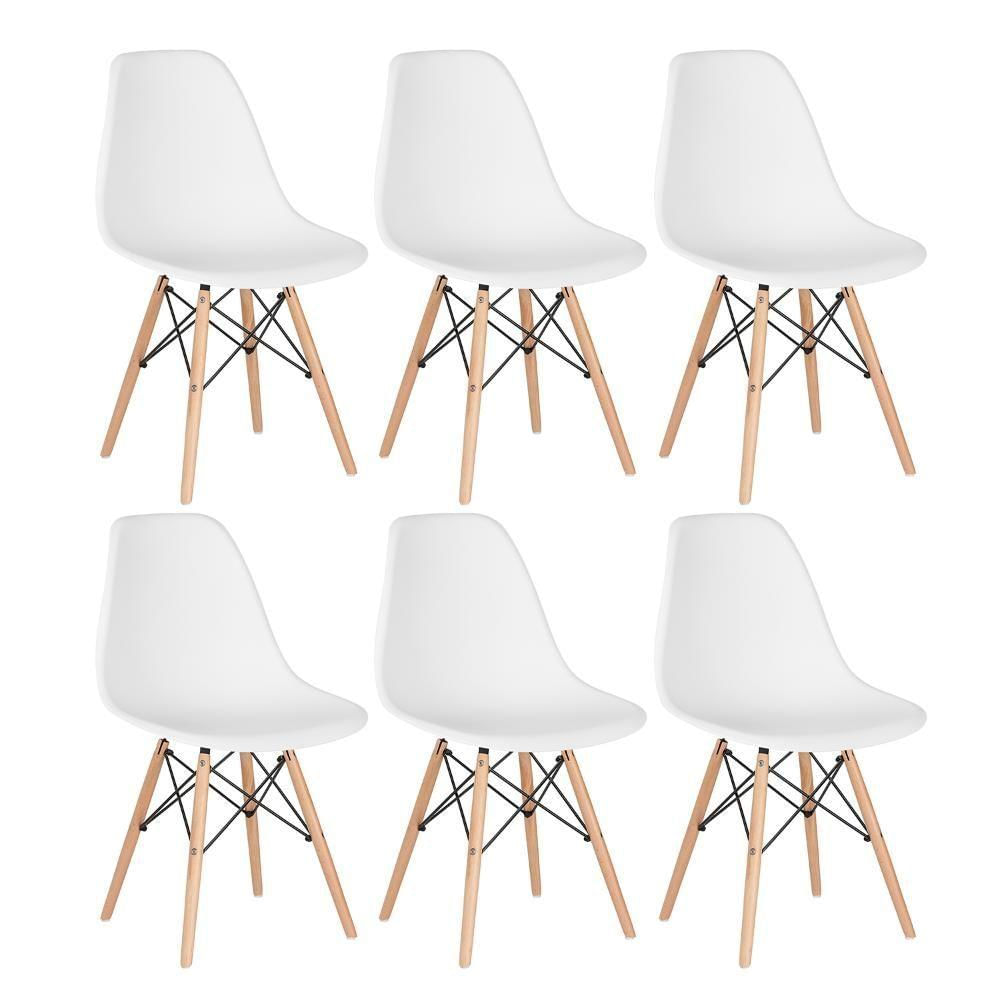 6 Cadeiras Charles Eames Eiffel Dsw Clara Branco