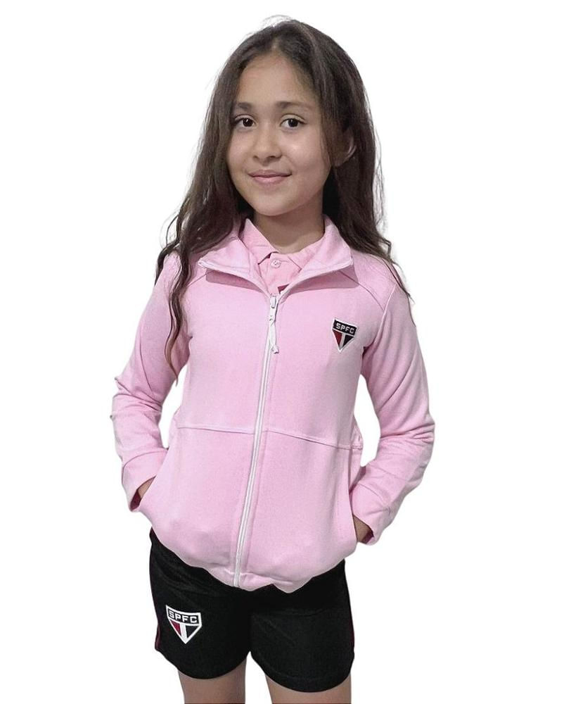 Blusa Infantil São Paulo Rosa Moletom Oficial Tam 1