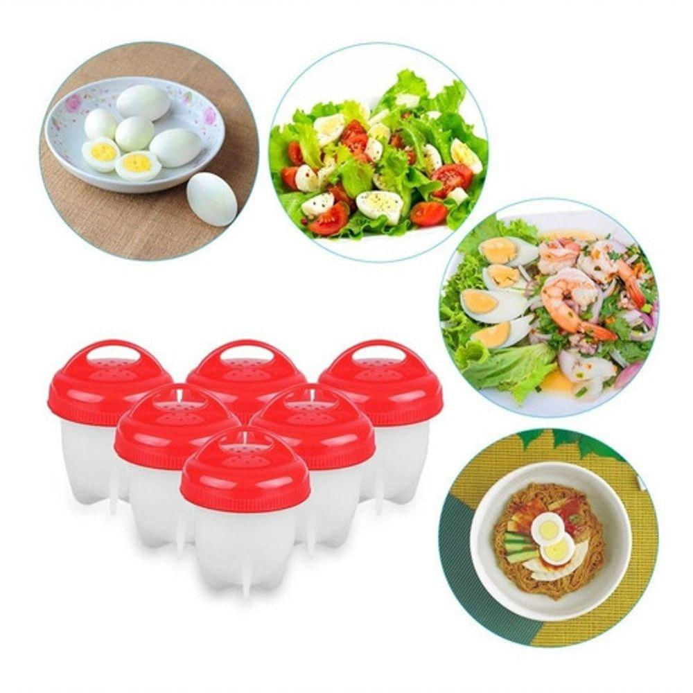 6 Forma De Silicone Cozinhar Ovos Fácil E Rápido Formas Egg.