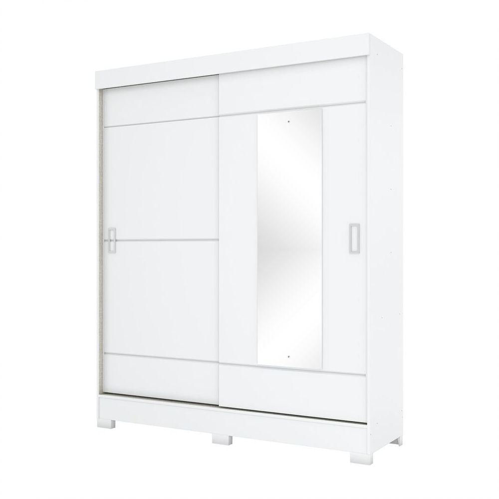 Guarda Roupa Casal 02 Portas Deslizantes 02 Gavetas Amsterdã Briz Branco/branco E Rosa Chá Ii