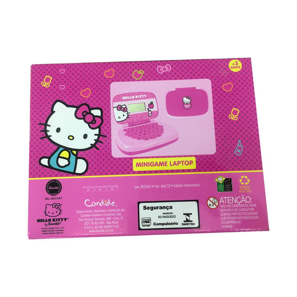 Kit Laptop Infantil Educativo Candide Hello Kitty Bilíngue + 1 Fidget Spinner Sortido