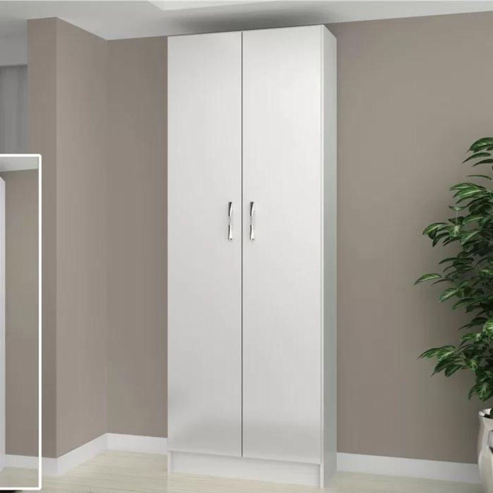 Armário Multiuso Milão 2 Portas E 4 Prateleiras - Branco Branco