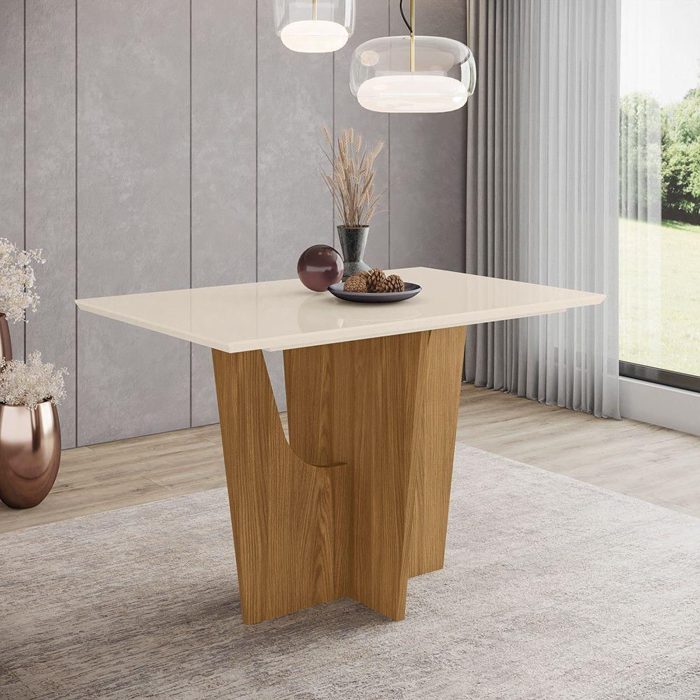 Mesa De Jantar Com Tampo Mdf 120 Cm Vértice Henn Off White