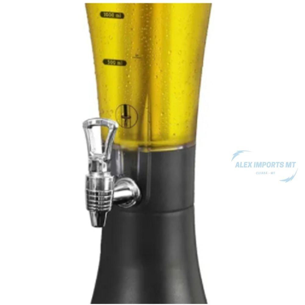 Torre Chopp 3,5 Litros Com Refil Conserva Bebida Em Acrilico