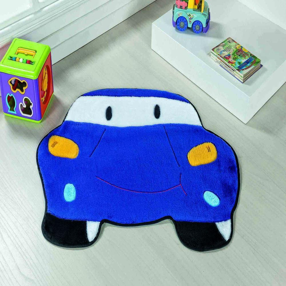 Tapete Premium Baby Carro 78cm x 60cm Azul Royal