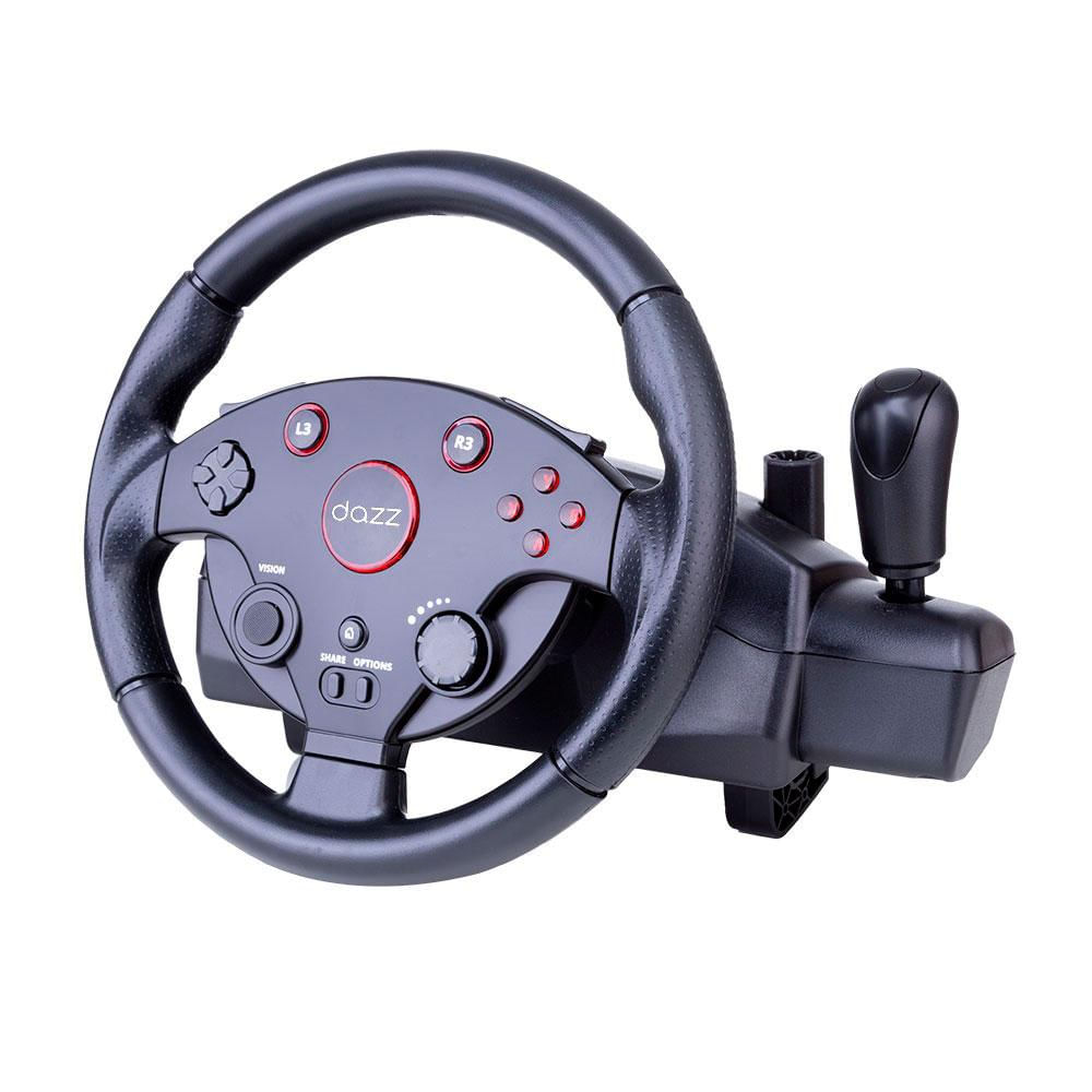 Volante com Pedal Force Driving Dazz Preto