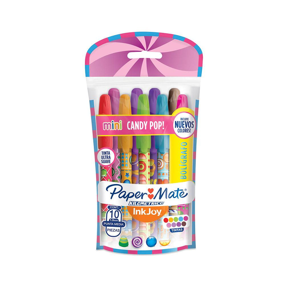 Mini Caneta Esferográfica Candy Pop com 10 Cores Paper