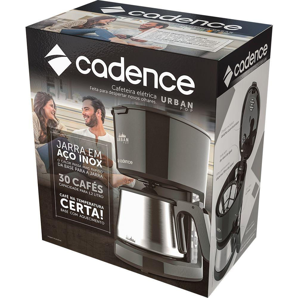 Cafeteira Elétrica Urban Pop Preta Inox Cadence 220V