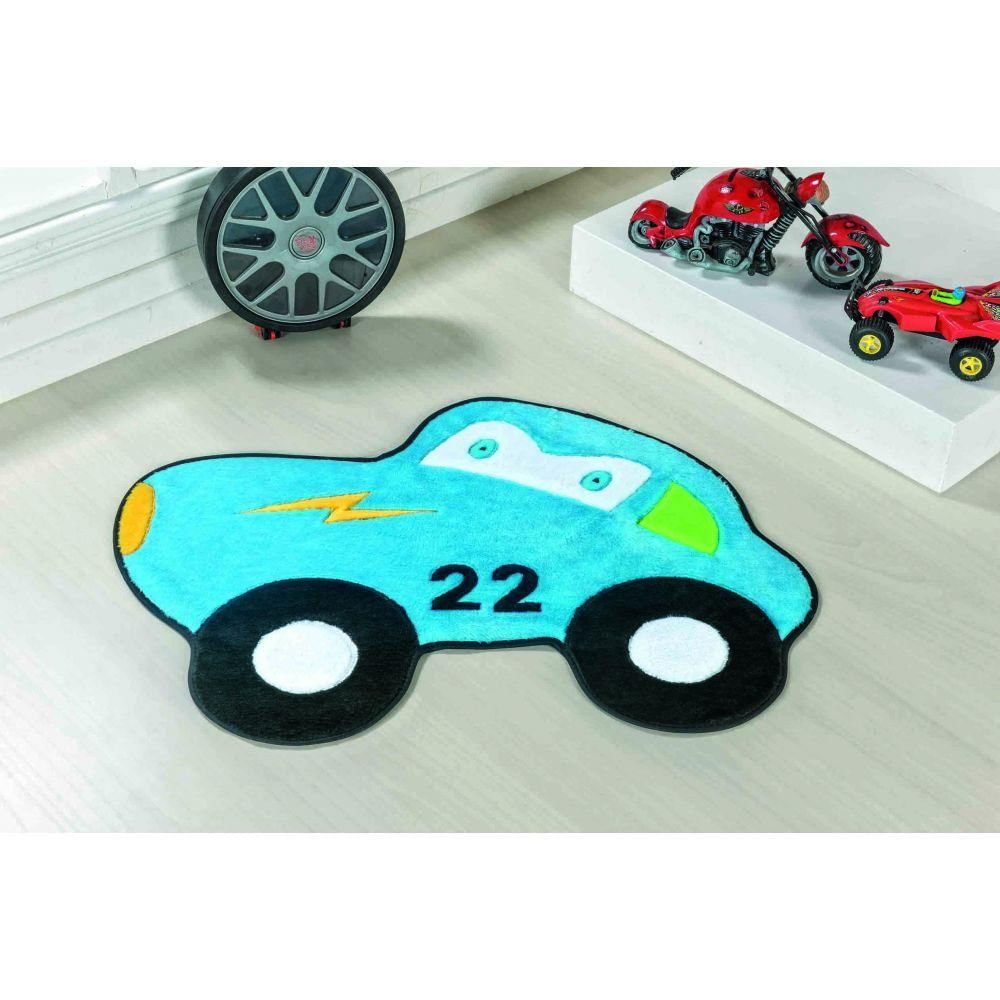 Tapete Premium Baby Carrinho 22 74cm x 56cm Azul Turquesa