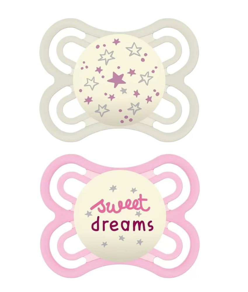 Chupeta 0 a 6 Meses Perfect Night Rosa Duplo - MAM Baby
