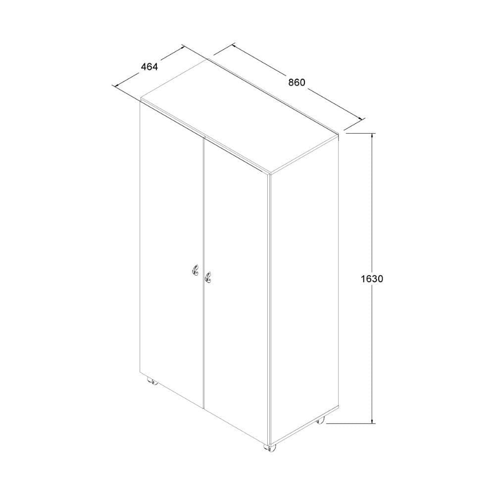 Armário Multiuso 2 Portas Rodízios Ar-70 Branco Ditália