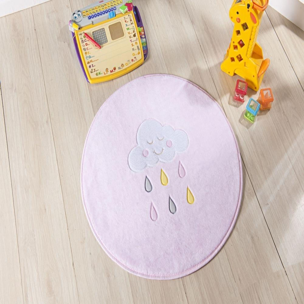 Tapete Premium Baby Chuva de Benção 65cm Rosa Guga Tapetes