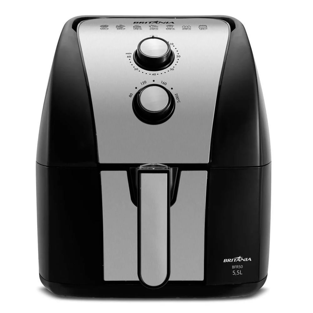 Fritadeira Elétrica Air Fryer Britânia BFR51 5,5L Preta - 220V