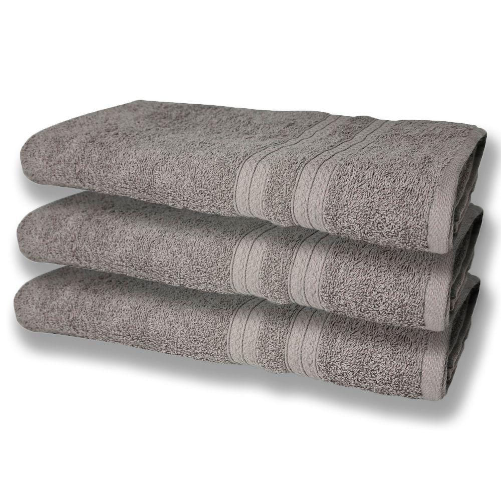 3 Toalhas Super Felpudas Grande E Grossa Algodão 80x150 Cinza
