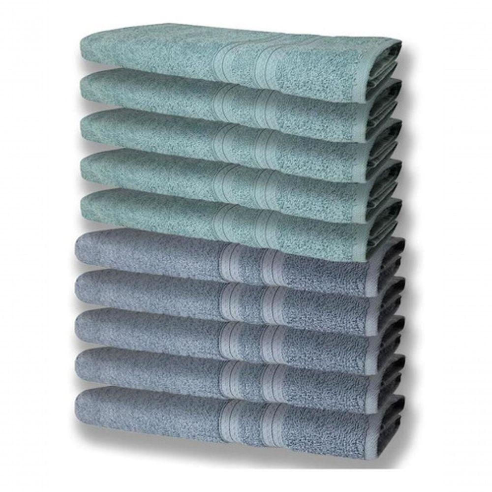 10 Toalhas Super Felpudas Grande E Grossa 80x150 5 Az 5 Vd.