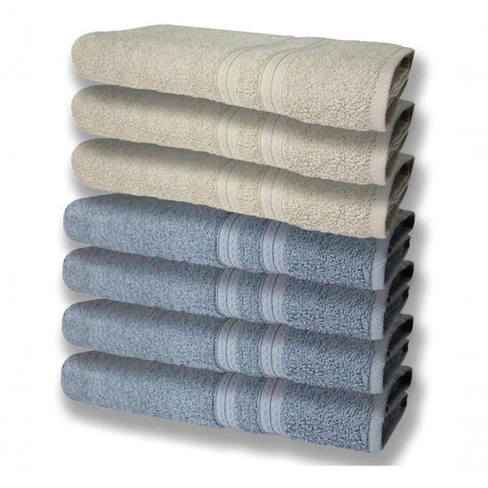 7 Toalhas Grande Felpudas E Grossa 80x150 4 Azul 3 Bege
