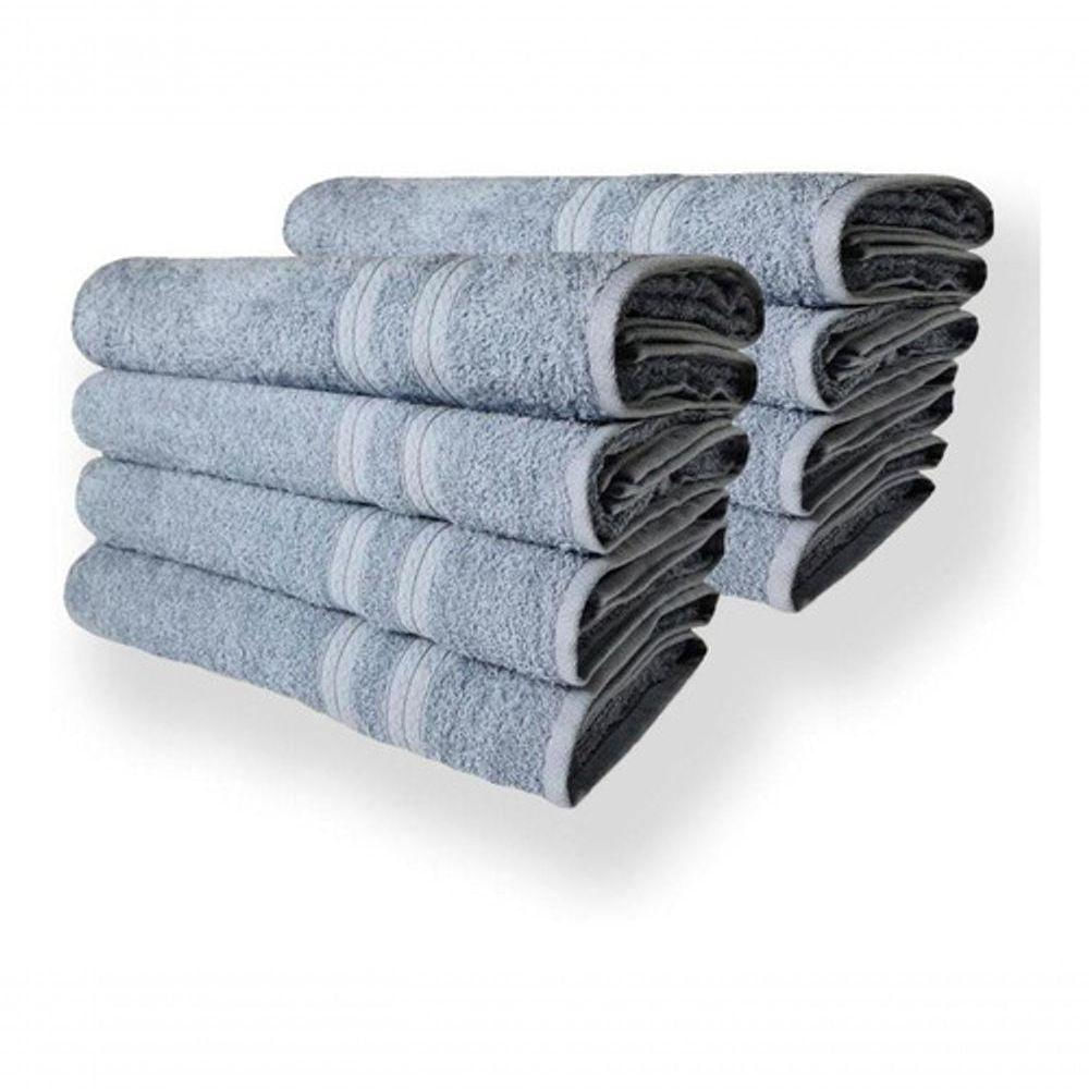 Kit 8 Toalhas De Banho Lisboa 430g/m 80x150cm Azul Claro