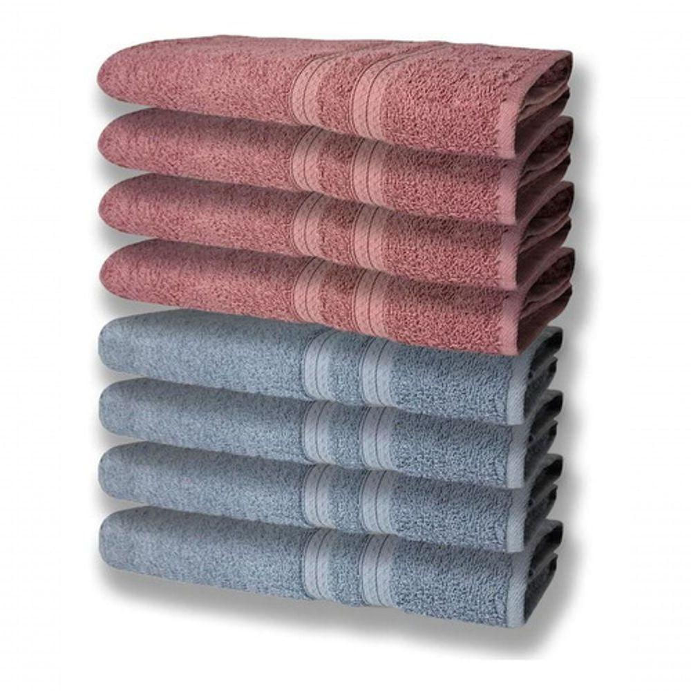 8 Toalhas Super Felpudas E Grossa 80x150 4 Azul 4 Rosê
