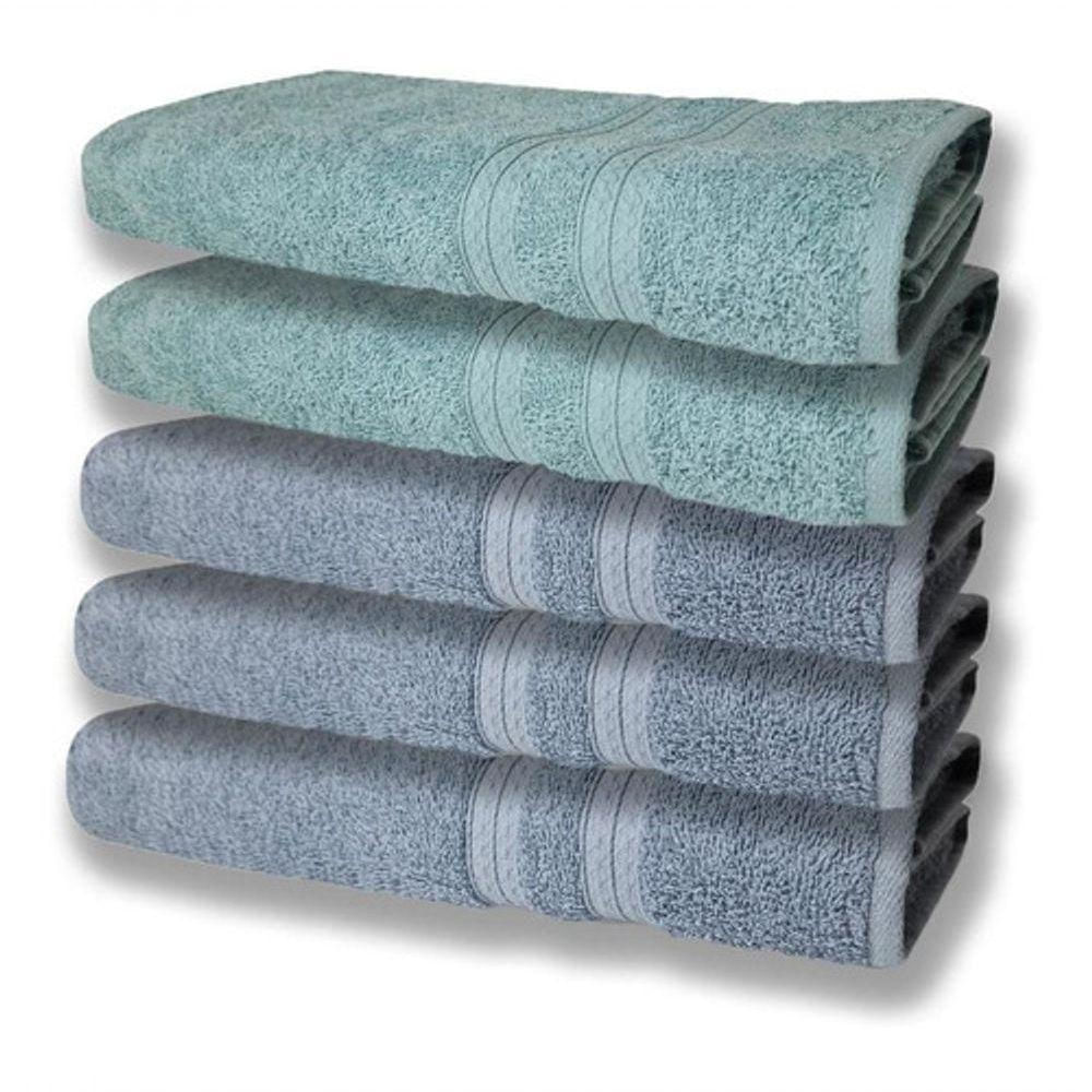 5 Toalhas Felpudas Grande E Grossa 80x150 Azul+verde