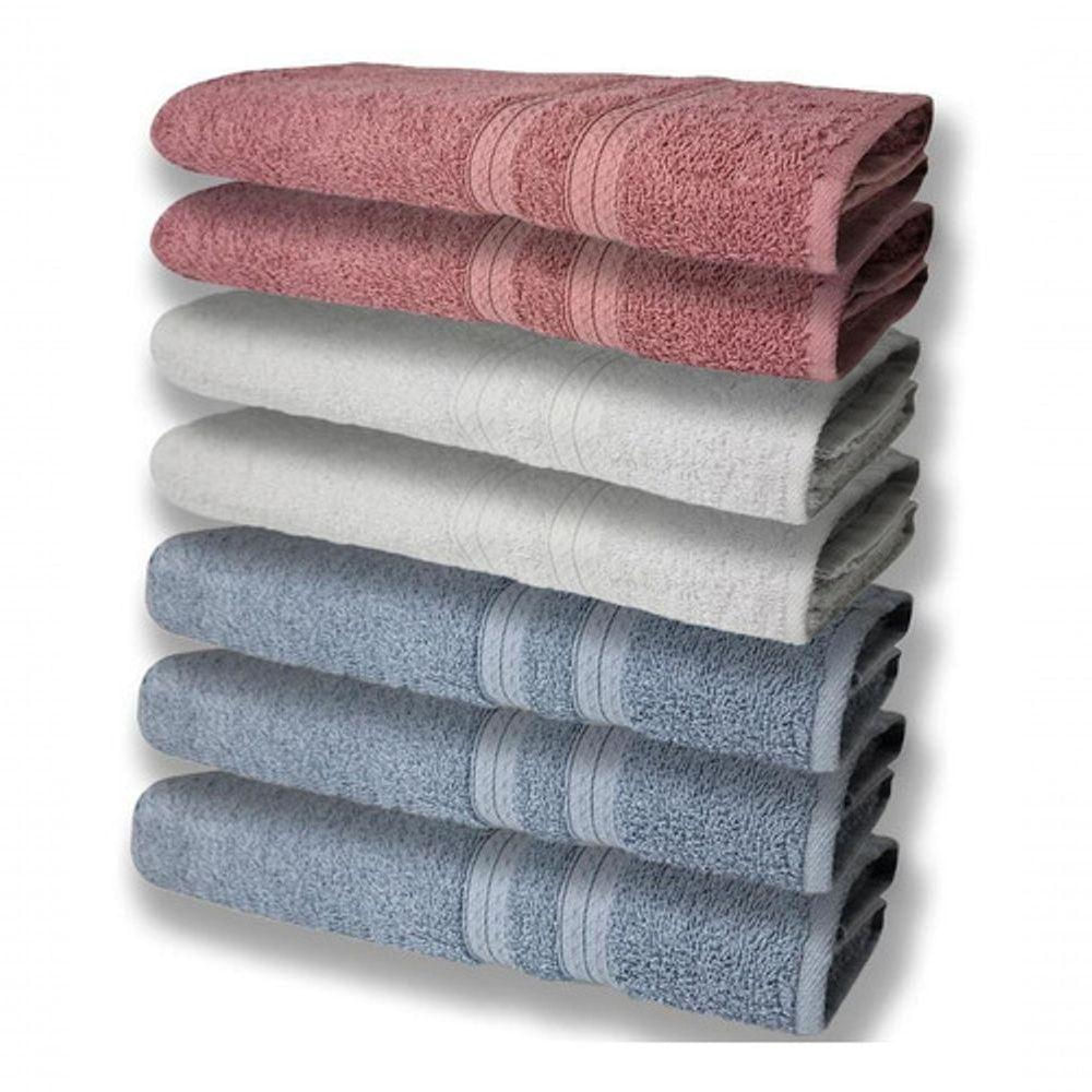 7 Toalhas Felpudas E Grossa 80x150 4 Azul 2 Branco 2 Rosê