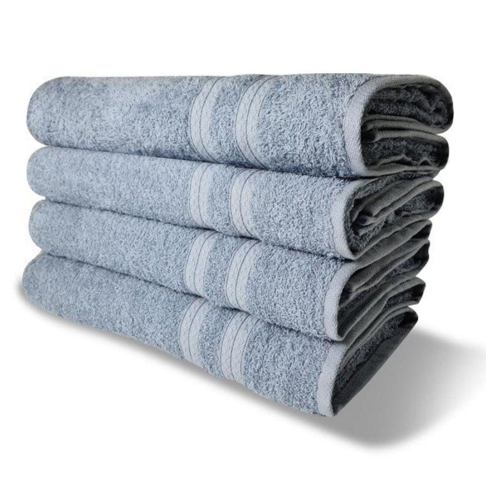 Kit 4 Toalhas De Banho 430g-m² Grande Super Grossa 80x150cm Itália Soft Azul