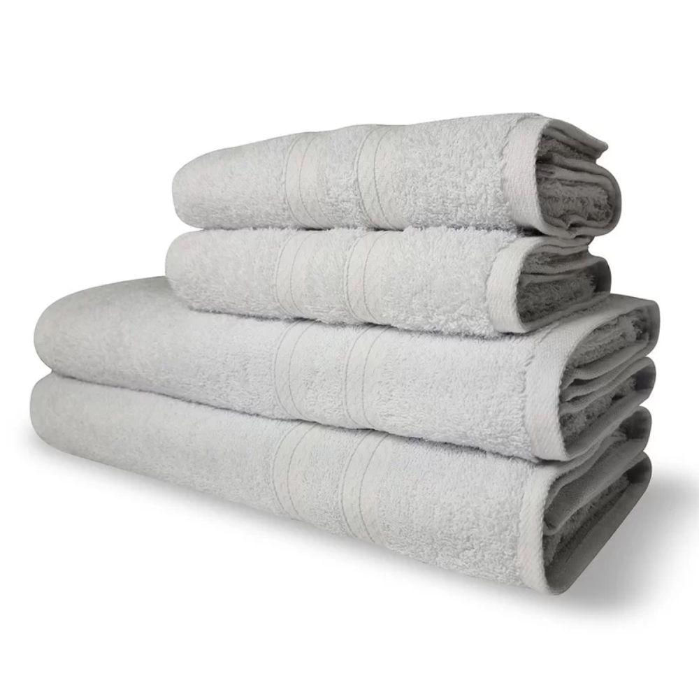 Jogo De Toalhas Luxo 4 Pçs Itália Soft 2 Banho 2 Rosto Branco