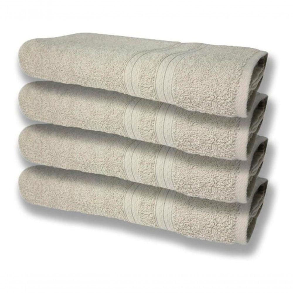 4 Toalhas Super Felpudas Grande E Grossa Algodão 80x150 Bege
