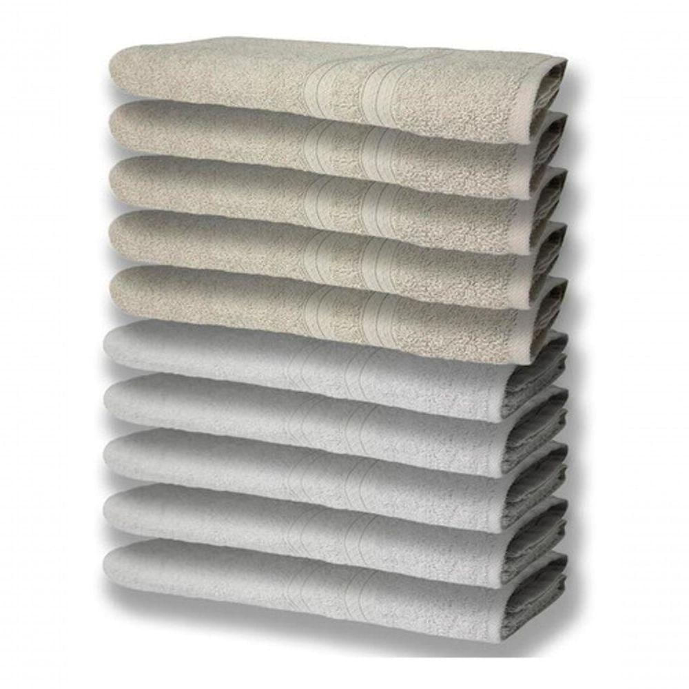 10 Toalhas Super Felpudas Grande E Grossa 5 Branco 5 Bege