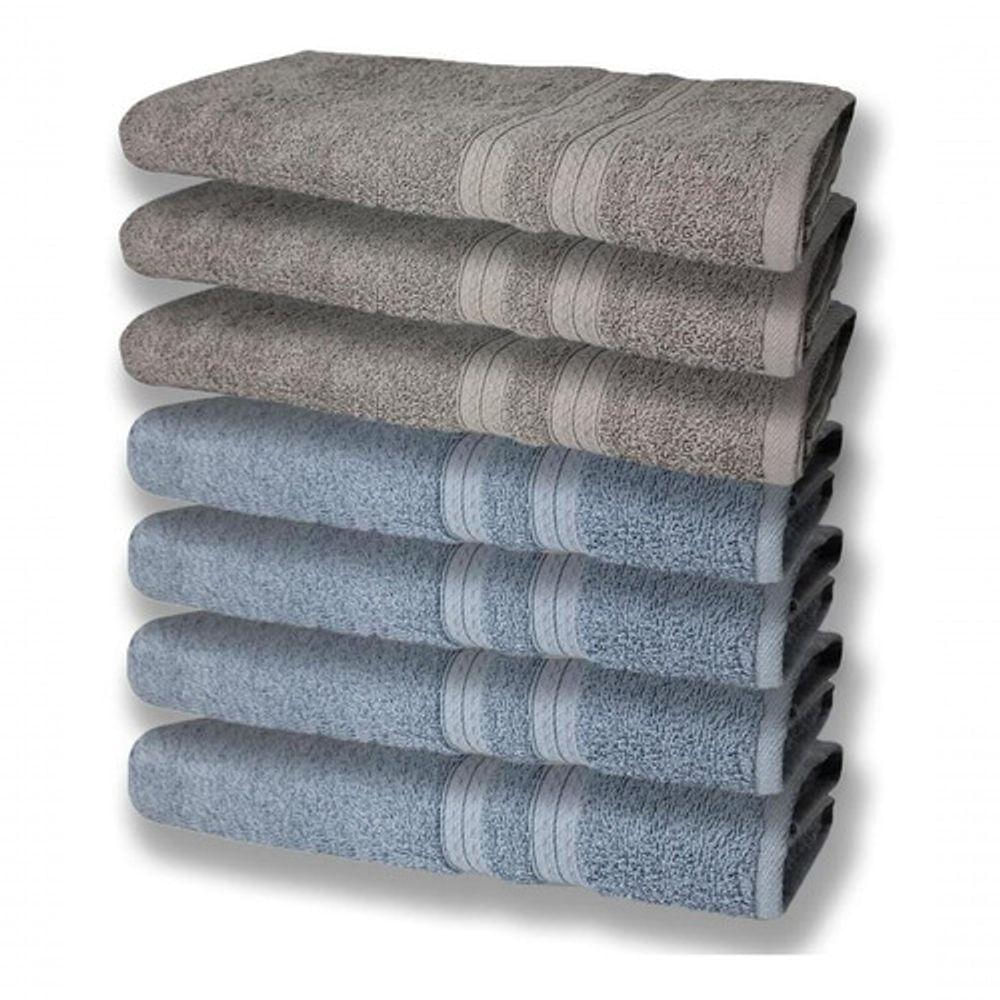 7 Toalhas Felpudas E Grossa 80x150 4 Azul 3 Cinza