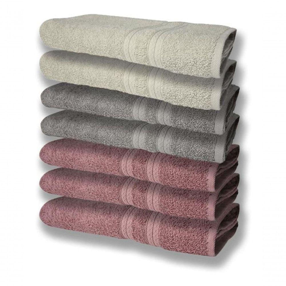 7 Toalhas Felpudas E Grossa 80x150 3 Rosê 2 Cinza 2 Bege
