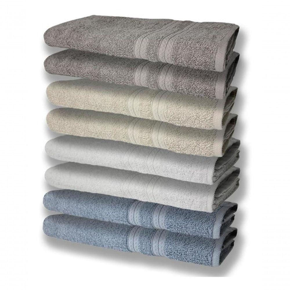 8 Toalhas Grande Felpudas Grossa 80x150 2 Az 2 Br 2 Bg 2 Cz