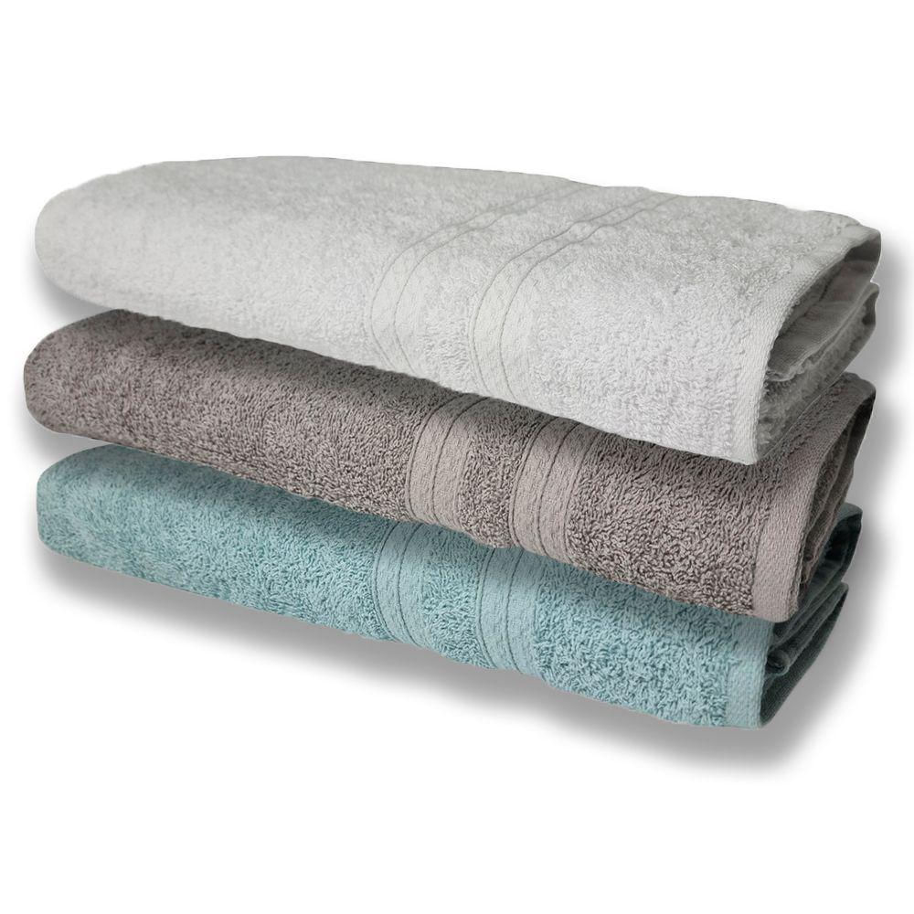 3 Toalhas Super Felpudas Grande E Grossa Algodão 80x150 Br+cz+vd