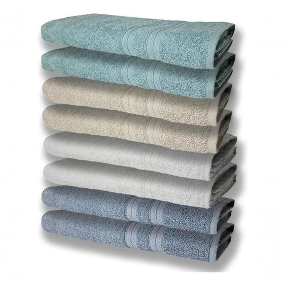 8 Toalhas Grande Felpudas Grossa 80x150 2 Az 2 Br 2 Bg 2 Vd