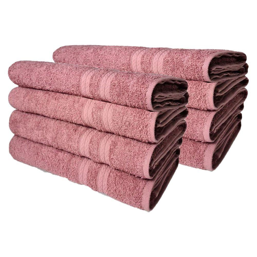Kit 8 Toalhas De Banho Itália Soft 100% Algodão 430g/m 80x150cm Rosê