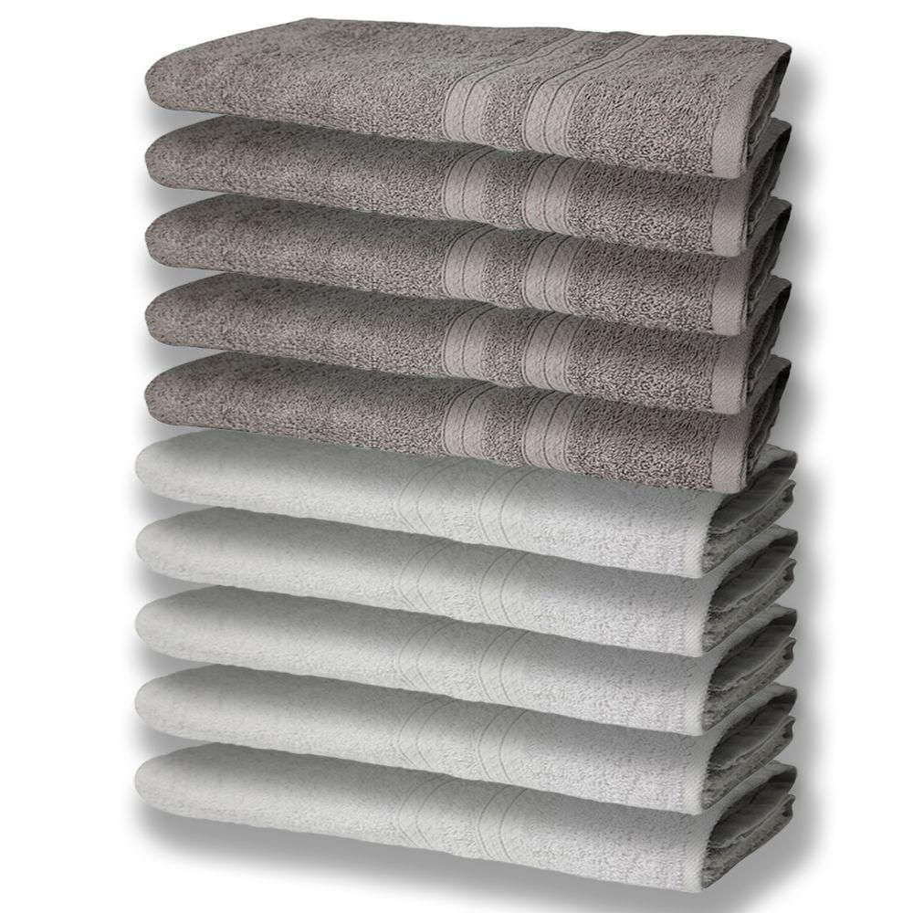 10 Toalhas Super Felpudas Grande E Grossa 80x150 5 Branco 5 Cinza