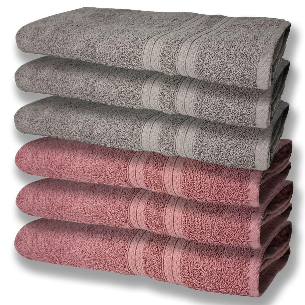 6 Toalhas Grande Super Felpudas E Grossa Algodão 80x150 Rosê+cinza