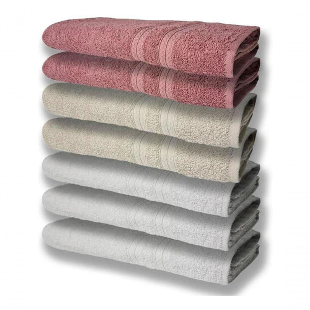 7 Toalhas Felpudas E Grossa 80x150 3 Branco 2 Bege 2 Rosê