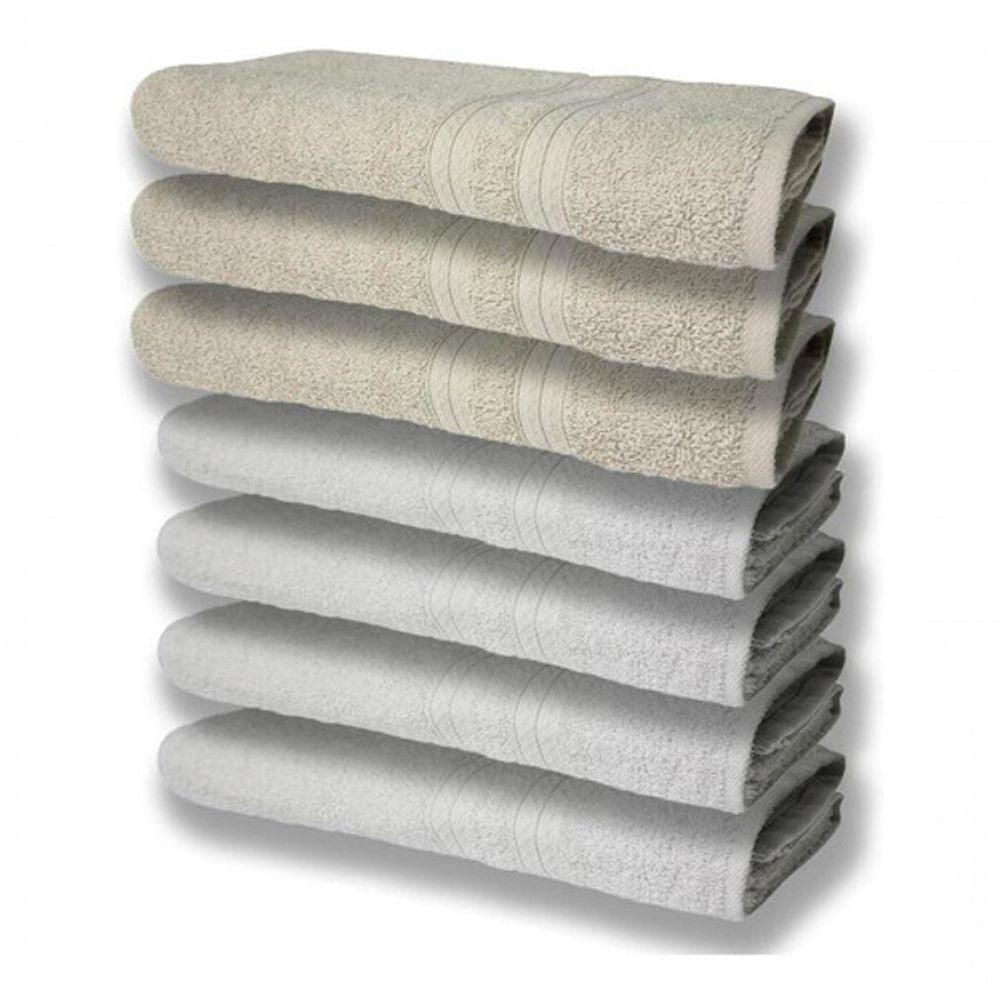 7 Toalhas Felpudas E Grossa 80x150 4 Branco 3 Bege