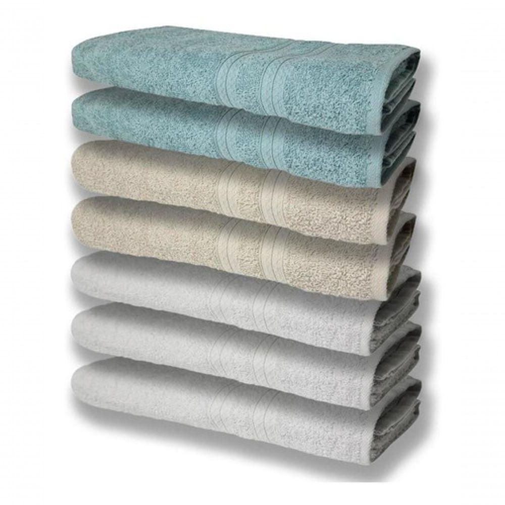 7 Toalhas Felpudas E Grossa 80x150 3 Branco 2 Bege 2 Verde