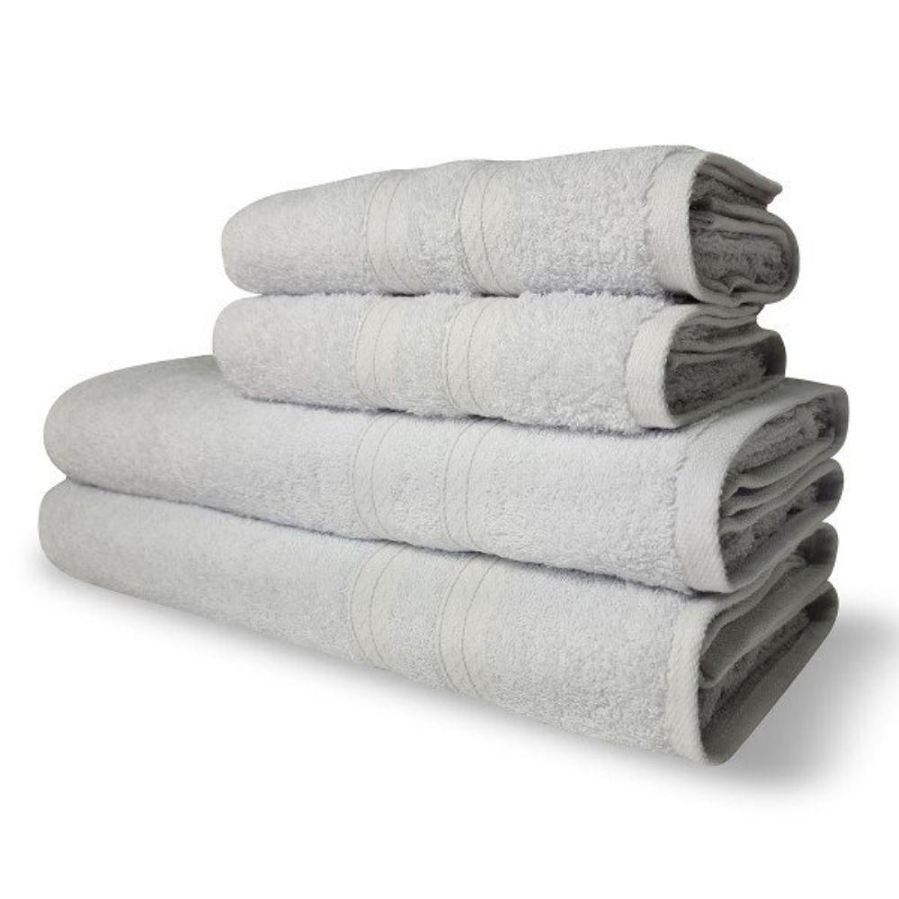 Jogo De Toalhas Itália Soft 4 Pçs - 2 Banho E 2 Rosto 430g-m² 100% Algodão Branco