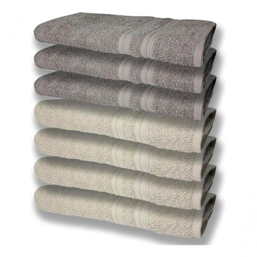 7 Toalhas Felpudas E Grossa 80x150 4 Bege 3 Cinza