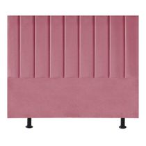 Cabeceira Estofada Cama Box King 195 Cm Paolla Suede rosa