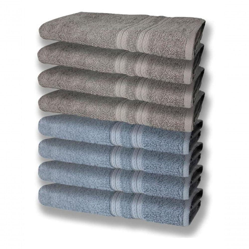 8 Toalhas Grande Felpudas E Grossa 80x150 4 Azul 4 Cinza