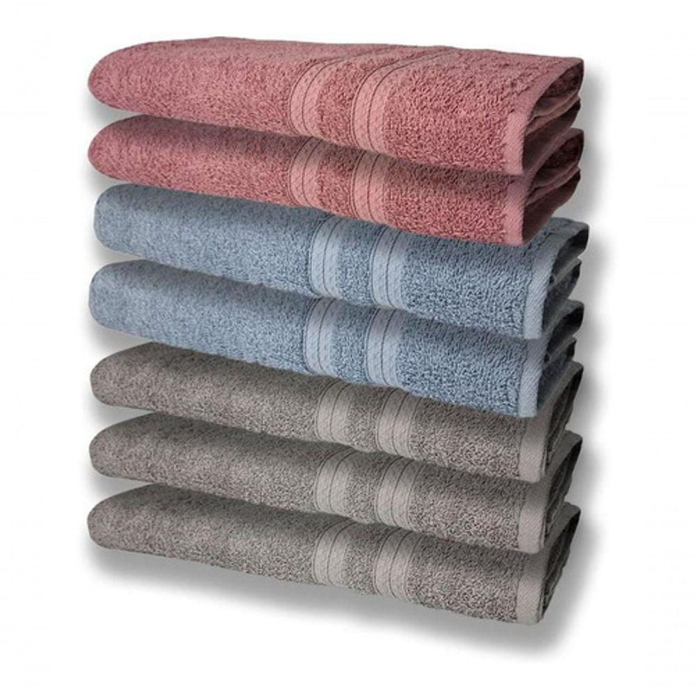 7 Toalhas Felpudas E Grossa 80x150 3 Cinza 2 Azul 2 Rosê